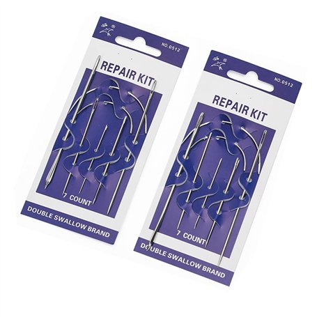 Lot de 14 aiguilles à coudre incurvées en cuir