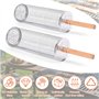 Paquet de 2 paniers de gril cylindriques, panier de gril roulant en acier inoxydable, panier de gril enroulable portable avec po