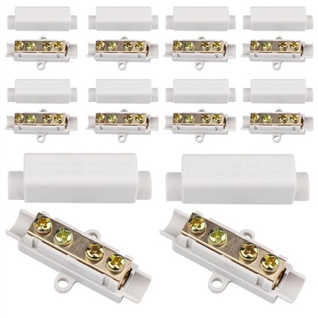 Lot de 10 connecteurs de fil en laiton conducteur double vis 1000 V 100 A Kit de bornier pour câblage ampèremètre