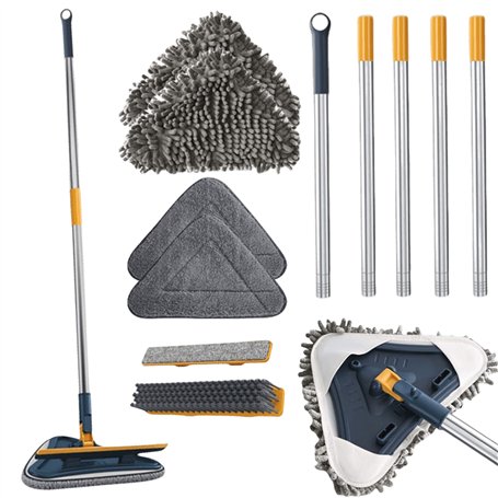 Balai de nettoyage triangulaire à 360 °