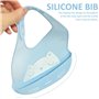 CQQNIU Lot de 2 bavoirs imperméables en silicone de qualité alimentaire lavables en machine avec poches pour la collecte des déb