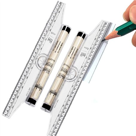 2 Pièces Règle Parallèle Roulante 30cm