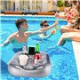 yotutun Porte-Gobelets Gonflable avec 6 Trous, Porte Verre Piscine Gonflable Support Plateau Gonflable De Boisson Flottante Bar 