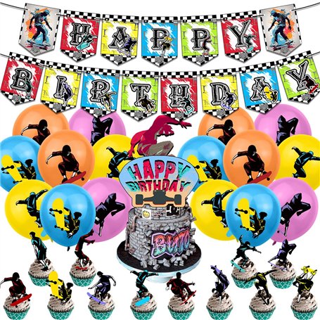 Décoration d'anniversaire Skateboard
