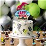 Décoration d'anniversaire Skateboard,Doyomtoy 30 Pièces Ballons de fête Skateboard Cake Toppe pour Fête à Thème Skateboard pour 