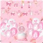 Décoration d'anniversaire Ballerine,Doyomtoy 29 Pièces Ballons de fête Ballerine Cake Toppe pour Fête à Thème Ballerine pour Enf