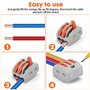 Riisoyu 70 PCS Connecteur Electrique Rapide avec Levier, Bornes de Connexion Automatique 3 Ports Cosse Electrique Blocs de Conne