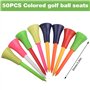mizikuu Tees Golf Plastique, 50 pièces 83mm 3 1/4 Pouce Tee Golf Durable Portables avec Tête en Caoutchouc pour La Pratique Et l