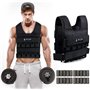 5BILLION FITNESS Gilet lesté 1kg-20 Kg Réglable Gilet Poids Unisexe Poids en fer Musculation pour Poids Entrainement Musculation