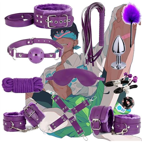 KaMieeg 12-en-1 Set Multifonctionnel En Cuir Violet
