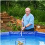 LATERN 150CM Écumoire De Piscine, Filet à Feuilles De Piscine à Mailles Fines Sac Profond Résistant Râteau à Feuilles avec Mât T