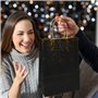 Lot de 24 sacs cadeaux en papier kraft avec poignée pour Noël, anniversaire, mariage et fêtes (Noir)