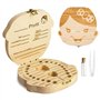 GeekerChip boîte pour dents de lait(fille) cadeau pour enfants en bois de souvenir