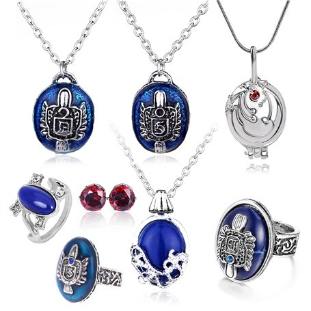 HJYZY Lot de 8 boucles d'oreilles à tige avec médaillon en forme de verveine Katherine Sapphire Elena Gilbert