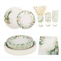 Lot de 50 assiettes jetables en carton vert sauge pour 50 personnes, assiettes, tasses et serviettes pour fête prénatale, annive