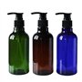 Lot de 3 flacons Rechargeables en Plastique Ambre 250 ML avec Pompe Noire pour cosmétiques et cosmétiques pour shampoing et aprè