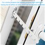 Houdao 2 pièces 18cm Entrebailleur Fenetre Sans Perçage Bloque Fenetre Ouverte et Verrous de Portes avec 4 Vis Bloc Fenetre pour
