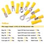 Glarks 540pcs 22-16 / 16-14 / 12-10 Gauge Mixed Quick Disconnect Electrical Insulated Butt Bullet Spade Fork Ring Solderless Cri
