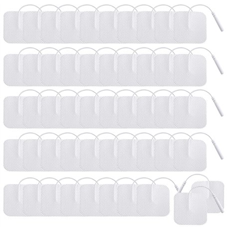 LEKEFETO Lot de 50 électrodes Tens-EMS : 40 x 40 mm