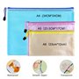 Nutabevr 15 Pièces 5 Couleurs Pochette Zip Chemise Plastique Mesh (A4+A5+A6), Pochette à Document Zip Etanche, Pour Ranger Objet