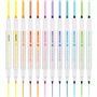Surligneurs pastel EooUooIP - Ensemble de 12 surligneurs pastel à double pointe à séchage rapide