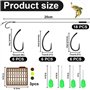 QINERSAW 18 PCS Hameçon de Pêche 19 * 10mm 16 * 7mm 14 * 7mm Bas de Ligne Carpe Montage Carpe sans Ardillon Hameçon Pêche à Carp