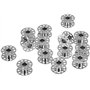 ANCLLO Lot de 25 bobines en métal multifonctionnelles pour Machine à Coudre Universelle avec étui-Canettes Bobine Navette Fil-po