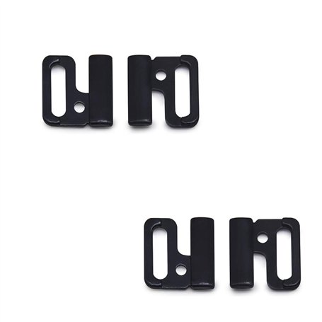 Jiujiutu 2 paires de fermoirs de bikini argentés en métal boucle pour sous-vêtements underwear bra buckle