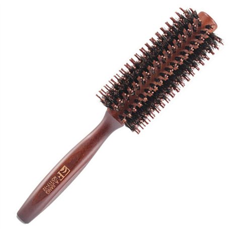 Brosse à cheveux ronde en bois de poils de sanglier naturels Brosse à cheveux antistatique pour coiffure