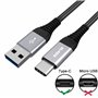Câble USB C [1M+2M/Lot de 2],3A Chargeur USB C Câble Type C en Charge Rapide Nylon Tressé Câble Chargeur pour Samsung Galaxy S24