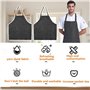 2 Pièces Tabliers de Cuisine, Tablier Réglable avec Poches Tablier Cuisine Homme Femme, Rayés noires et blanches Travail Tablier