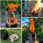 Bestargot Rechaud a Bois Portable/Réchauds de Camping à Gaz, Réchaud de Camping en Acier Inoxydable, Rechaud Survie Mini Poêle à