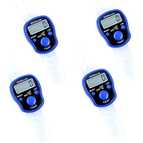 Fasizi Lot de 4 mini marqueurs de point de croix avec affichage LCD et compteur numérique électronique