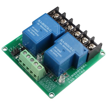 HALJIA 5 V 30 A 2 canaux haut et bas niveau de déclenchement Module de relais intelligent Home PLC Automation Control Compatible