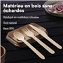 H&S Set Couverts Jetables en Bois - 150pcs - 50 Cuillères - 50 Couteaux - 50 Fourchettes - Cuillere Couteau et Fourchette Biodég