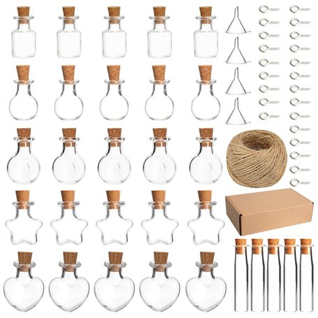 Mini Fioles en Verre 30Pcs Bouteille de Souhait en Verre avec Liège