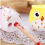 Xrten 4Pcs Taille Crayon Enfant, Taille-Crayon Manuel Mignon Dessin Animé Animal Hibou Deux Trous Taille-Crayons pour Enfants