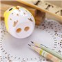 Xrten 4Pcs Taille Crayon Enfant, Taille-Crayon Manuel Mignon Dessin Animé Animal Hibou Deux Trous Taille-Crayons pour Enfants