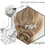 IYOU Peignes à cheveux de princesse pour mariée Fleur argentée Perle de cristal Accessoires pour filles et femmes