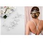 IYOU Mariage mariée cheveux vigne argent perle mariée casque fleur bandeau feuilles accessoires de cheveux pour femmes et filles