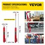 VEVOR Vérin Hydraulique Long pour Grue d'Atelier 8 Tonnes, Cylindre Hydraulique Support Moteur avec Pompe à Simple Piston et Bas