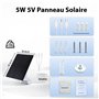 ECO-WORTHY Panneau Solaire Camera Exterieur 5W 5V, 360° ajustable, 25% d'efficacité génération BC Mono, avec 3mètres connecteur 
