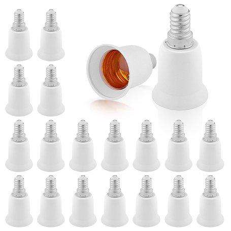 Lot de 20 adaptateurs E14 vers E27 - Convertisseur de culot de lampe E14 vers E27 - Adaptateur de culot de lampe E14 vers E27 -