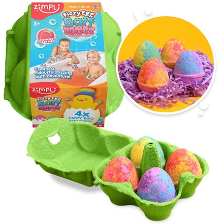 Zimpli Kids 4 x Fizzy Egg Baff Bombz Gift Set