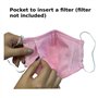 Lofbaz Tissu De Coton De Masque Facial En Tissu Avec Poche De Filtre Lavable Réutilisable (Rose – Paquet de 3, Adulte S)