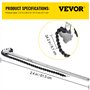 VEVOR Clé à Chaîne Poignée 610 mm Chaîne 560 mm, Clé à Tuyaux en Acier au Carbone, Adaptée à la Réparation de Réservoirs d'Essen