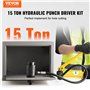 VEVOR Kit de Perforation Hydraulique 15 T 10 Poinçons 22-114 mm Poinçonneuse Hydraulique Manuelle avec Coffret Poignée Ergonomiq