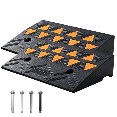 VEVOR Rampe de Seuil Hauteur 11 cm 2PCS Rampes Trottoir Caoutchouc Capacité Charge 15 tonnes Rampe Accès Fauteuil Roulant avec S