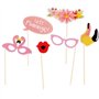 HOWAF 21 x Été Luau Hawaiian Fête Flamant Photobooth Accessoire pour Hawaïenne Tropical Tiki décorations, Fête de Anniversaire, 