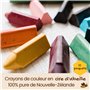 Honeysticks 10 Crayons de Couleurs Enfant |100% Pure Cire d’Abeille| Couleur Non-Toxique Qualité Alimentaire | Craie Grasse Tria